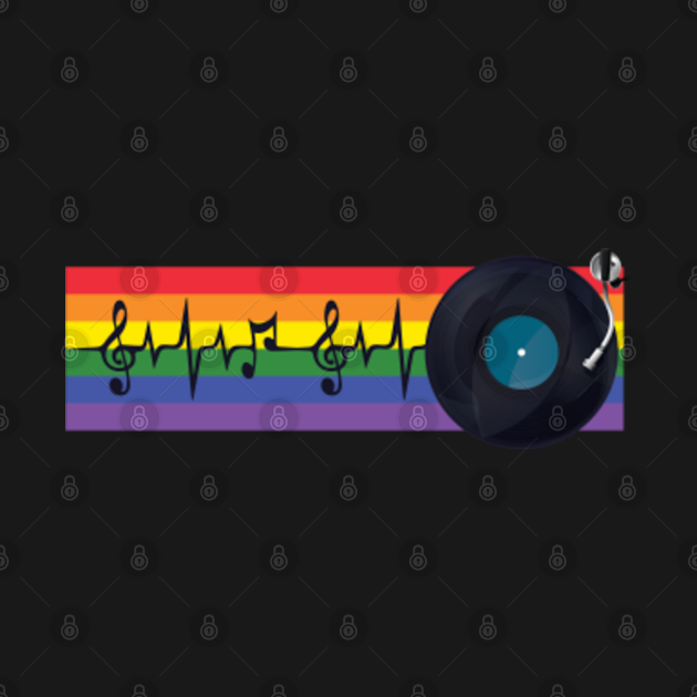 Discover Rainbow LGBT Queer DJ Gay Bi Lesbian Homosexual Music Lover - Equal Rights - T-Shirt