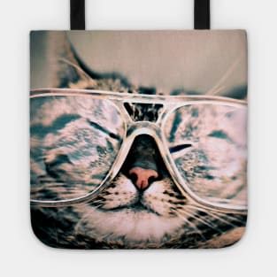 Cat with Funny Glasses Tote