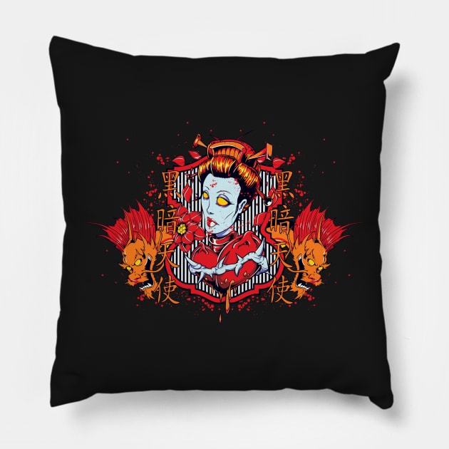 Hearts of Death Dragon Queen Pillow by JakeRhodes
