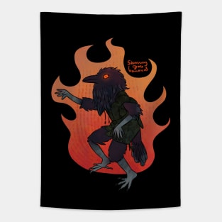 This Ain't No Coward Crow Tapestry