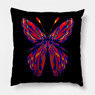 Fantasy Butterfly  with Vivid Red Pattern Wings Pillow