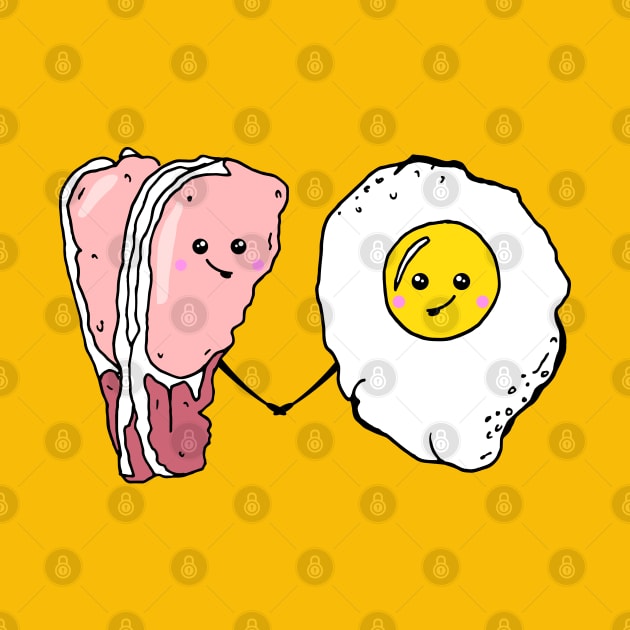 Cute Bacon and Egg Food Love by HotHibiscus