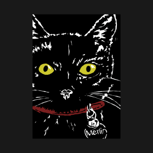 Hello Little Black Cat Merlin T-Shirt