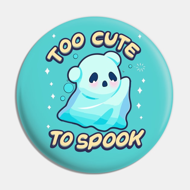 Too Cute To Spook Little Halloween Panda Ghost Pin by RuftupDesigns