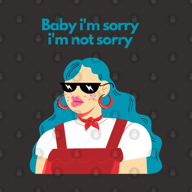 Baby cool blue hair girl with glasses red aesthetic illustration by FRH Design