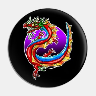 Chinese Dragon in the Moonlight Pin