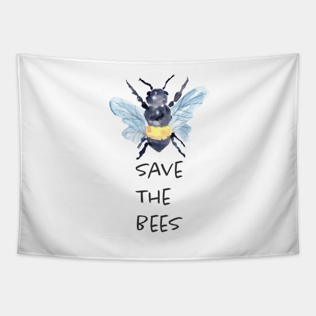 Save the Bees in watercolor Tapestry by Harpleydesign