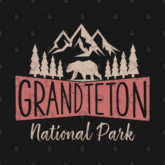 Vintage Grand Teton National Park US Mountains by MintedFresh