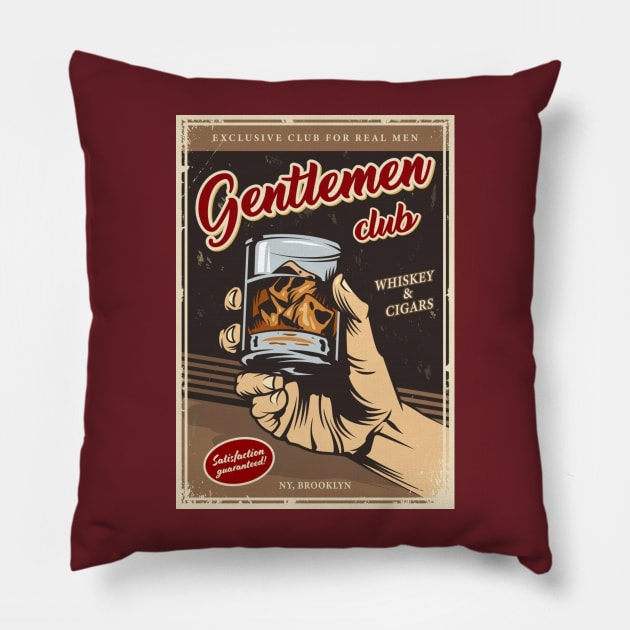 Vintage Ad - Gentlemen Club Pillow by Kleiertees