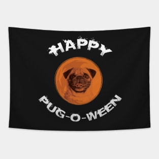 Happy Pug-O-Ween Halloween Pug Design for Pug Lovers Tapestry