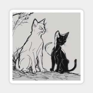 Kittens Shadow Silhouette Anime Style Collection No. 41 Magnet