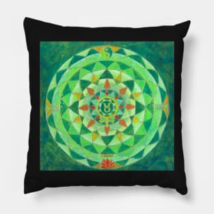 Taurus horoscope free-hand mandala - Renate van Nijen Pillow