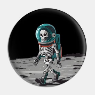 Skeleton Vibing on The Moon Pin