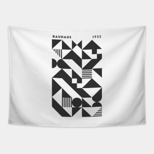 Bauhaus 1922 Black and White Geometric Tapestry