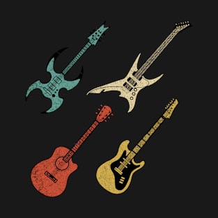 Vintage Electric Guitars T Shirt Distressed Men Women Kids T-Shirt