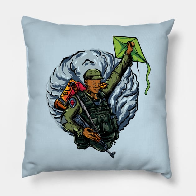 astronaut kite illustration Pillow by Mako Design 