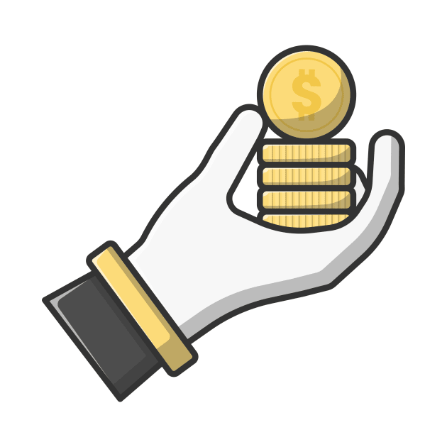 Dollar Coin on Hand by KH Studio