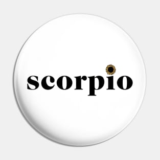 Scorpio Sunflower Zodiac Pin
