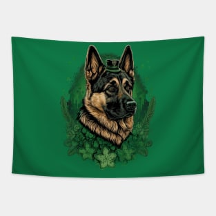 German Shepherd St. Patrick's day Tapestry