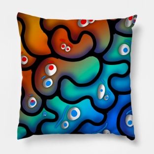 Fire vs Ice Monster Blobs Pillow