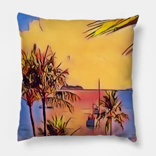 Whitsunday Ocean Views Digital Art Design Pillow