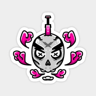 Death Skull Pink Smoke Magnet