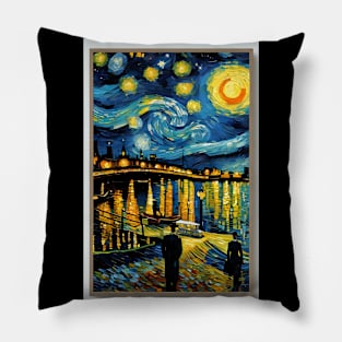 New York in starry night style Pillow