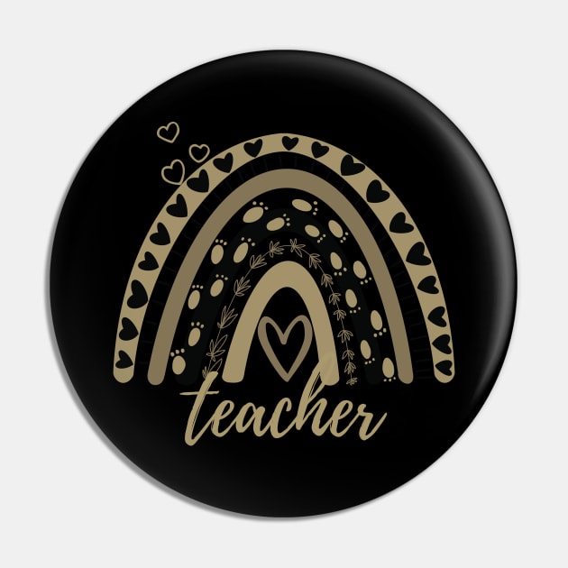 Boho Rainbow Teacher - Funny Teacher Appreciation Gift Pin by UniqueBoutique