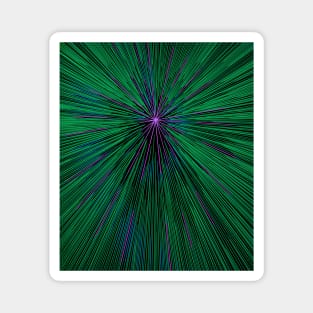 A colorful hyperdrive explosion - green with purple highlights version Magnet