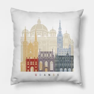 Gdansk skyline poster Pillow