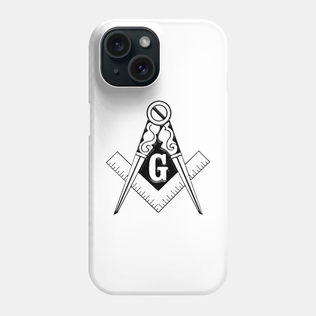 Compass & Square Masonic Symbol, for Those Who Travel East Towards The Light Phone Case by hclara23