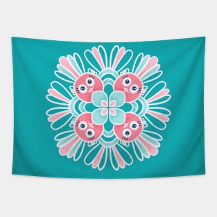 Cute Birds Flower Mandala Tapestry