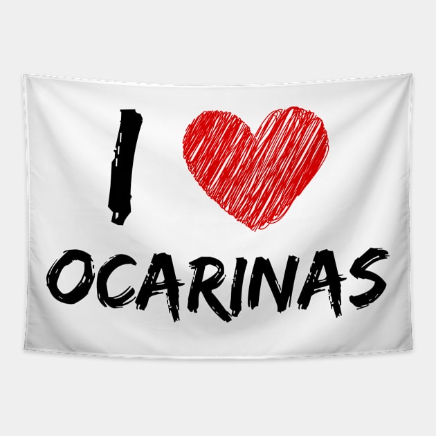 I Love Ocarinas Tapestry by Eat Sleep Repeat