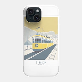 Vintage Lisbon Tram Travel Poster Phone Case