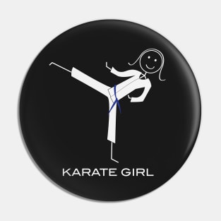 Funny Womens Blue Belt Karate Pin