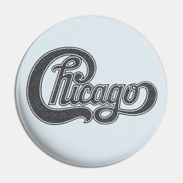 Chicago / Retro Styled Faded Design (Black) Pin by CultOfRomance