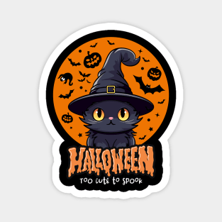 Halloween Too Cute To Spook Black Cat Magnet