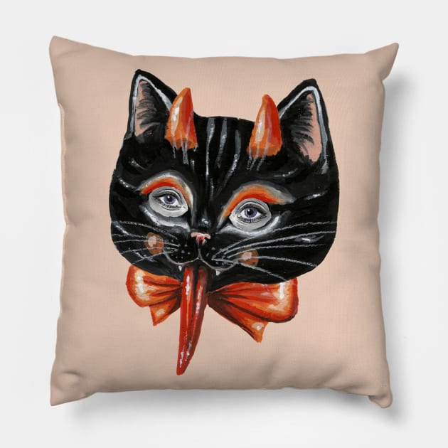 Devil cat Pillow by KayleighRadcliffe