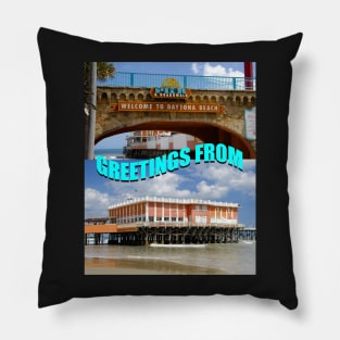 Daytona Beach Florida custom postcard A Pillow