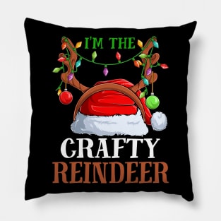 Im The Crafty Reindeer Christmas Funny Pajamas Funny Christmas Gift Pillow