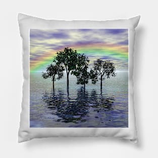 Flooded trees and rainbows Pillow