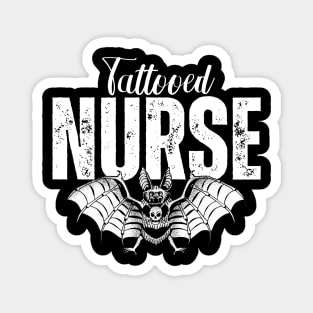 Tattooed Nurse with Bat & Skull Magnet