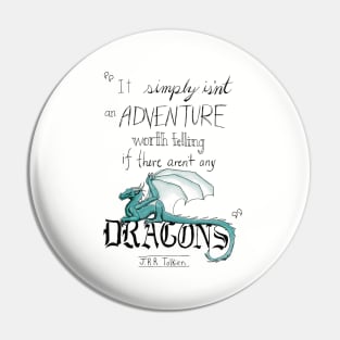 J.R.R. Tolkien Dragon quote Pin