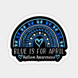 Blue Hands and Hearts Autism Awareness Month Magnet