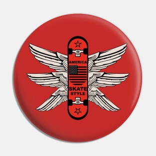 AMERICA SKATEBOARD BADGE Pin