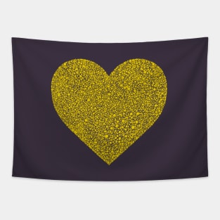 Yellow Bubble Heart Tapestry