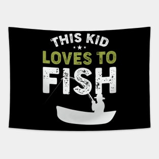 This Kid Loves To Fish Tapestry