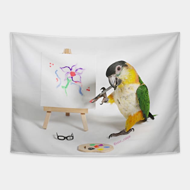 Painter Birb Tapestry by Coco_Caique