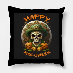 Celtic Knot Irish Skull Halloween Pumpkin V2 Pillow