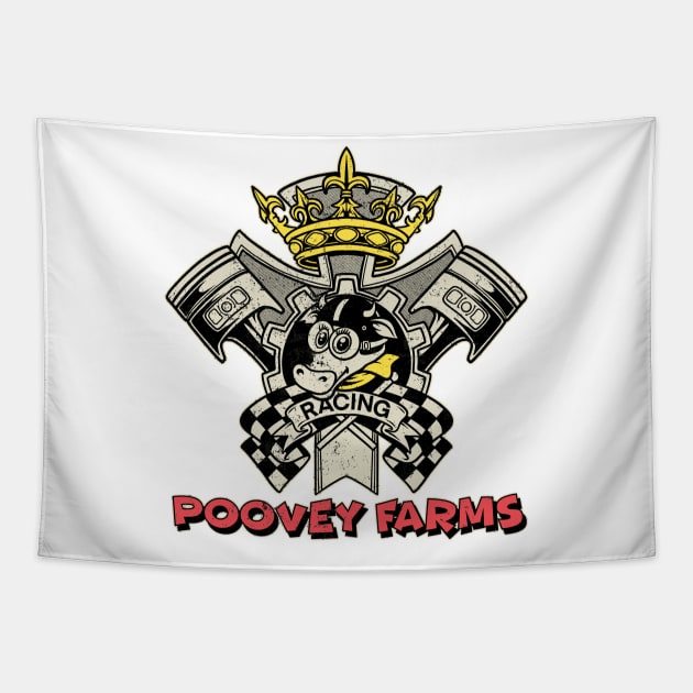 Poovey Farms Racing Vintage Tapestry by asterami